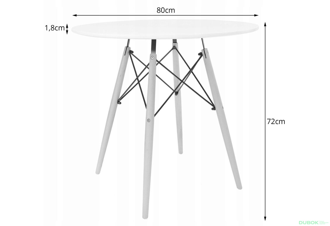 Obrázek 11 - Sada kulatý stůl TODI 80 černý + 4 židle MARK černé
