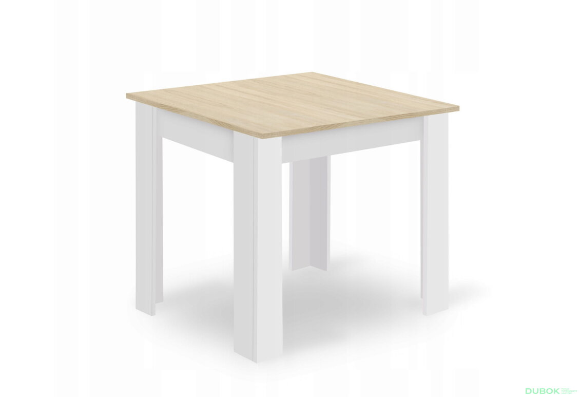 Obrázek 9 - Sada čtvercový stůl 80x80 dub sonoma + 4 židle OSAKA bílé