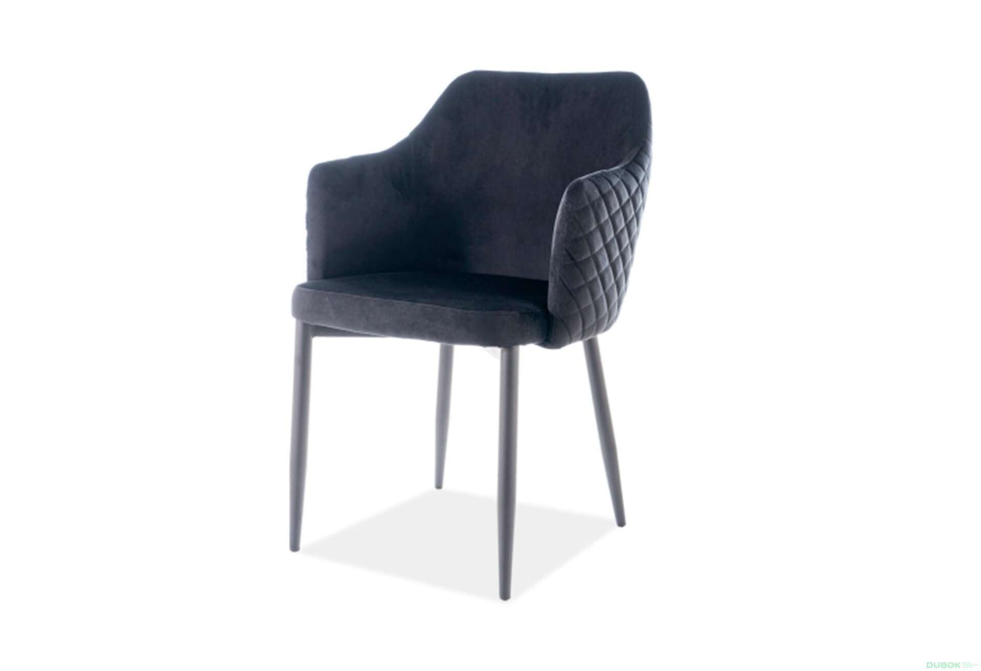 Obrázek 1 - Židle Astor Velvet černý Bluvel 19, matná černá kov
