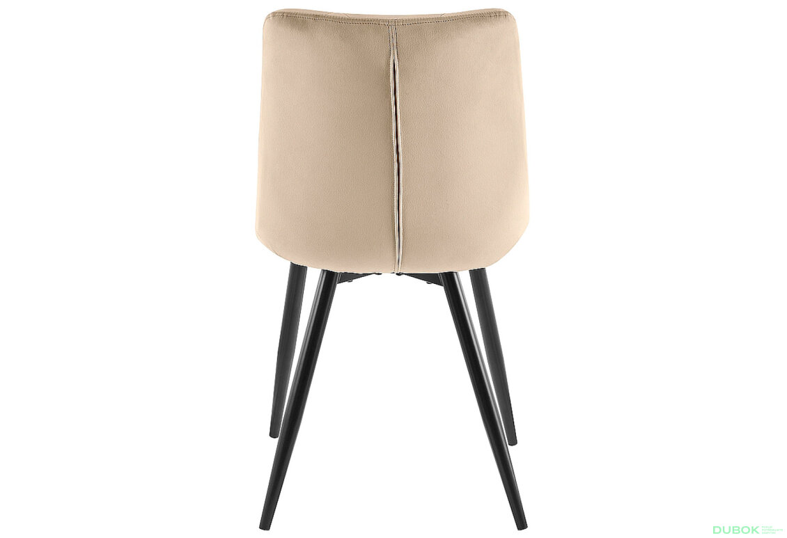 Obrázek 3 - Židle Ralph Velvet tmavě béžový Bluvel 40, kov černá matná