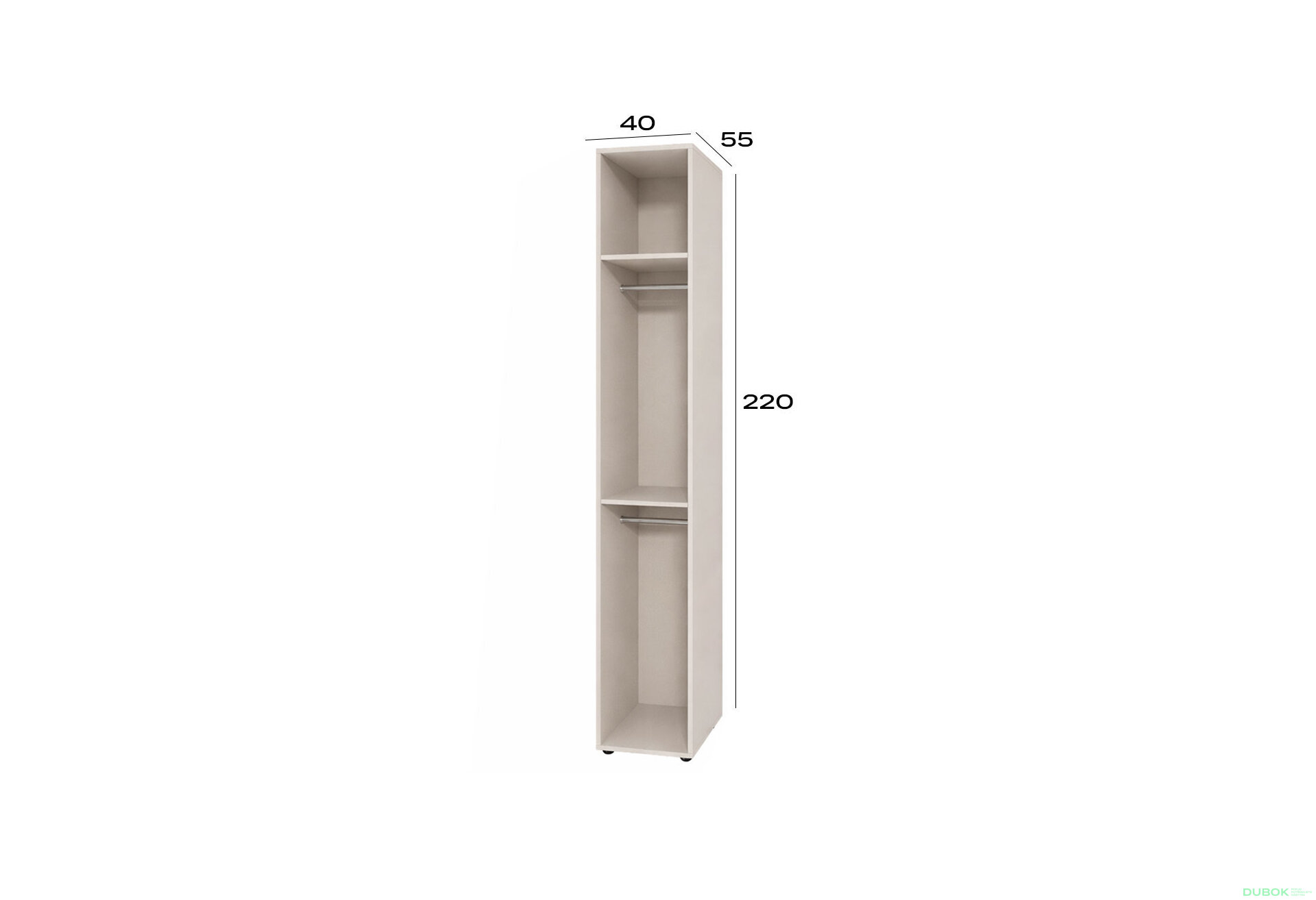Obrázek 2 - Korpus modul 2 (h-2200*400) kašmír Space