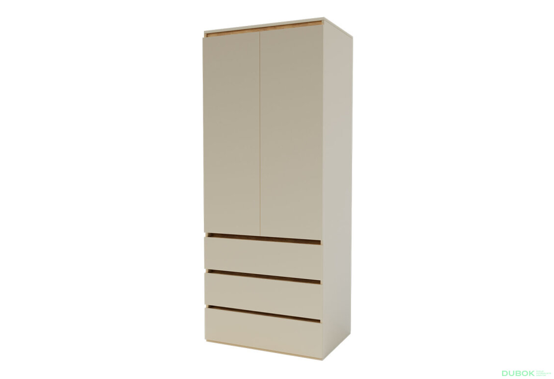 Skříň Idea 800/2100/570 tyč satén / dub kraft zlatý