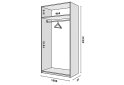 Obrázek 2 - Modul № 2ŠU-1000x2050 DTD 18 mm bílý Módulní skříň Modus