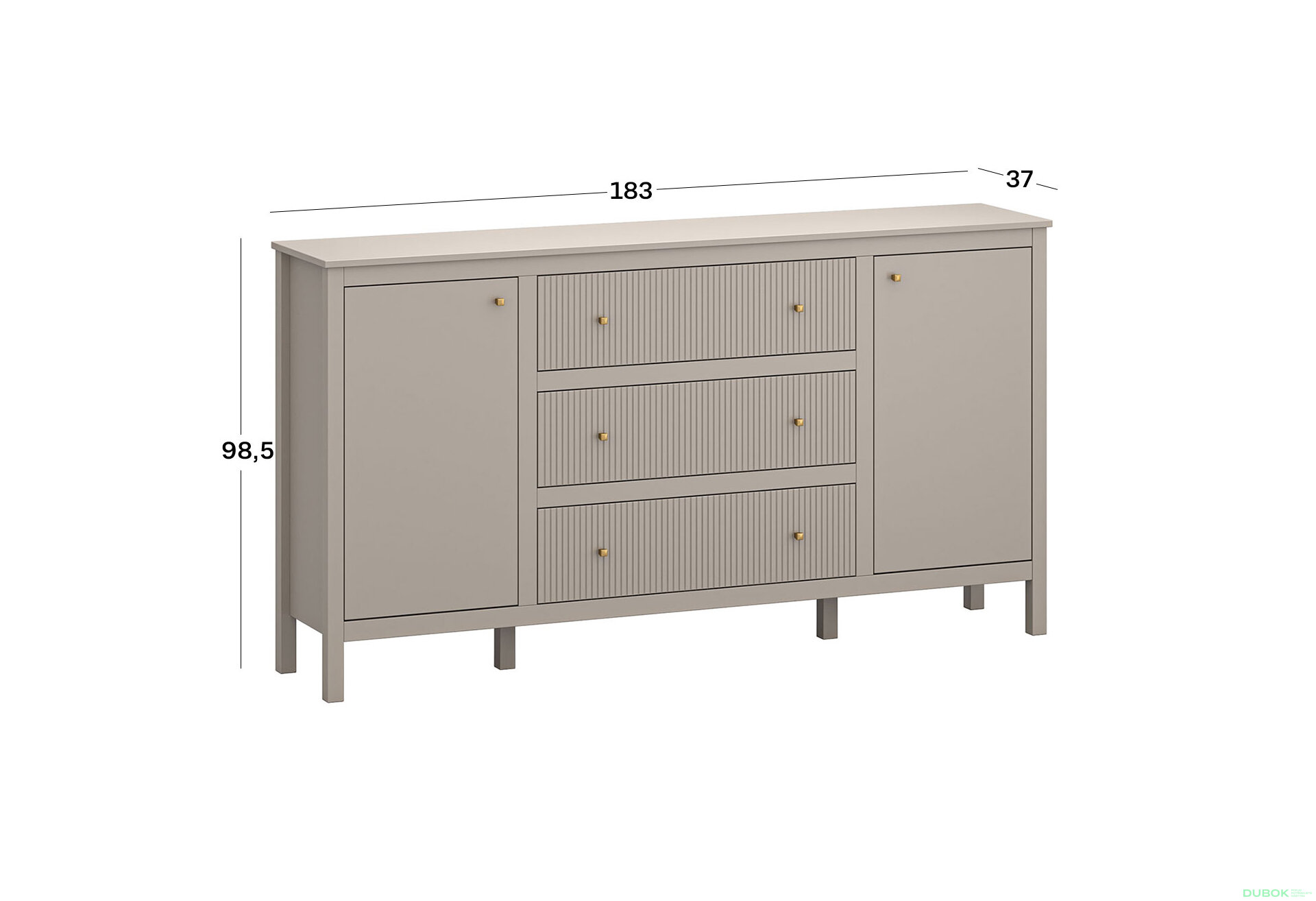 Obrázek 3 - Komoda 2d3s (E) taupe Kleo