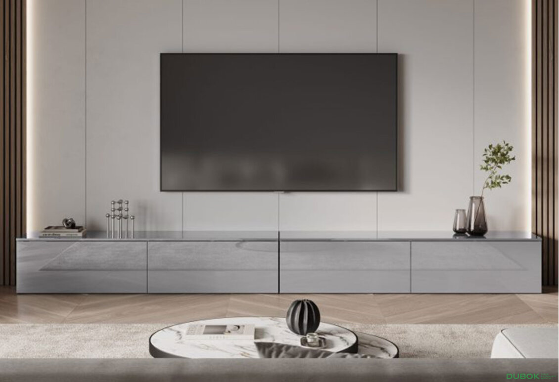 Obrázek 2 - TV stolek 1,75 šedý lávový lesk Legs Box