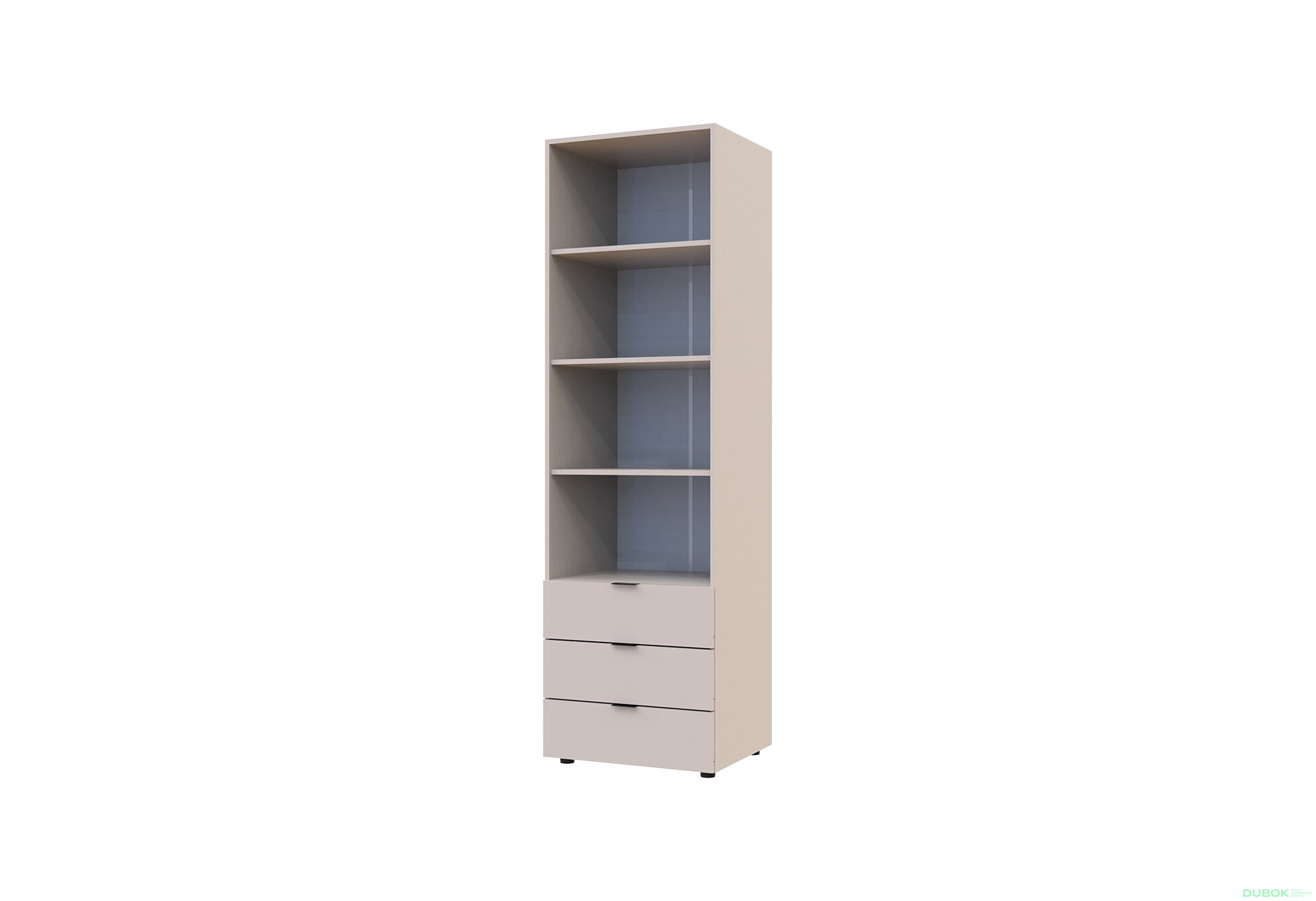 Obrázek 14440 - Skříň 2D s regálem se zásuvkami Gelar 137.5 cm kašemír