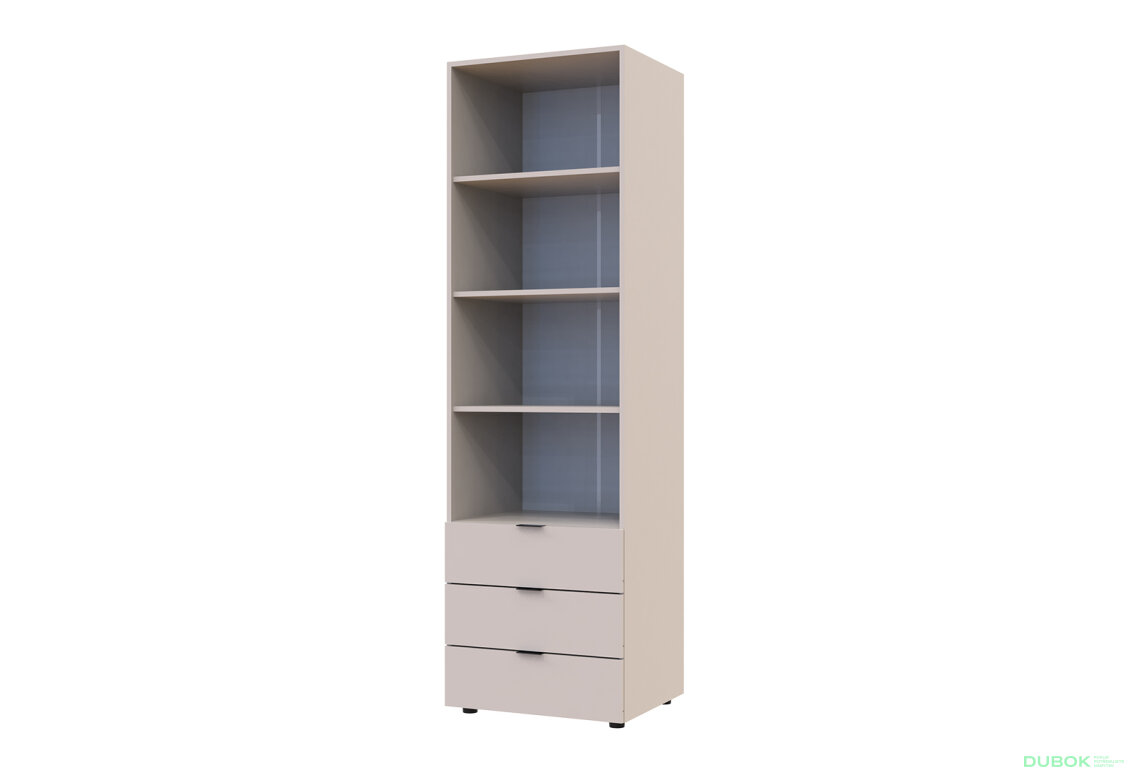 Obrázek 14440 - Skříň 2D s regálem se zásuvkami Gelar 137.5 cm kašemír