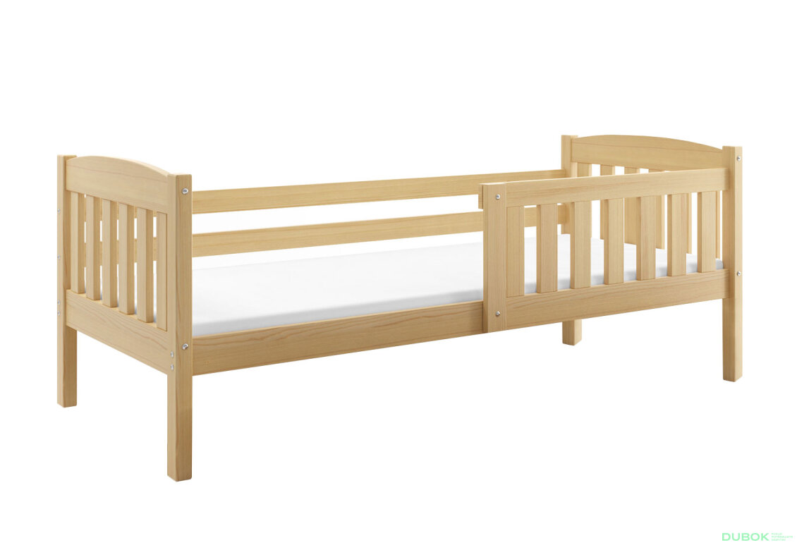 Postel Kubus borovice 80x190 cm s roštem, matrací
