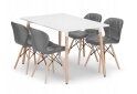 Obrázek 1 - Sada obdélníkový stůl ADRIA 120x80 bílý + 4 židle LAGO šedé