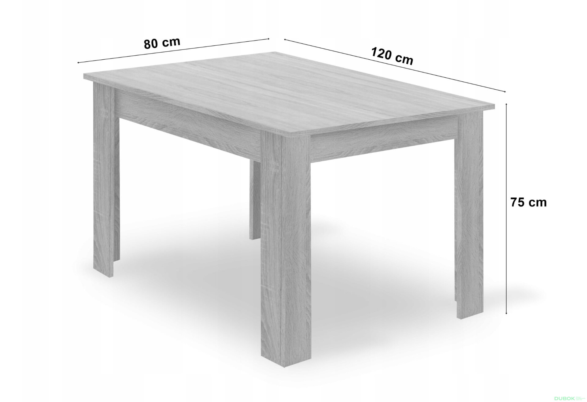 Obrázek 11 - Sada obdélníkový stůl 120x80 craft + 4 židle OSAKA černé