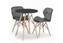 Obrázek 1 - Sada kulatý stůl TODI 60 černý + 2 židle LAGO šedé