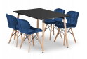 Obrázek 1 - Sada obdélníkový stůl ADRIA 120x80 černý + 4 židle LAGO modré