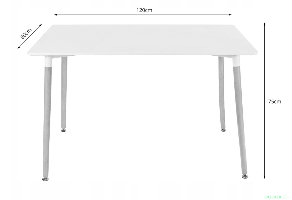 Obrázek 11 - Sada obdélníkový stůl ADRIA 120x80 černý + 4 židle LAGO šedé