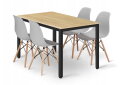 Obrázek 1 - Sada obdélníkový stůl TESSA 120x60 světlý dub + 4 židle OSAKA šedé