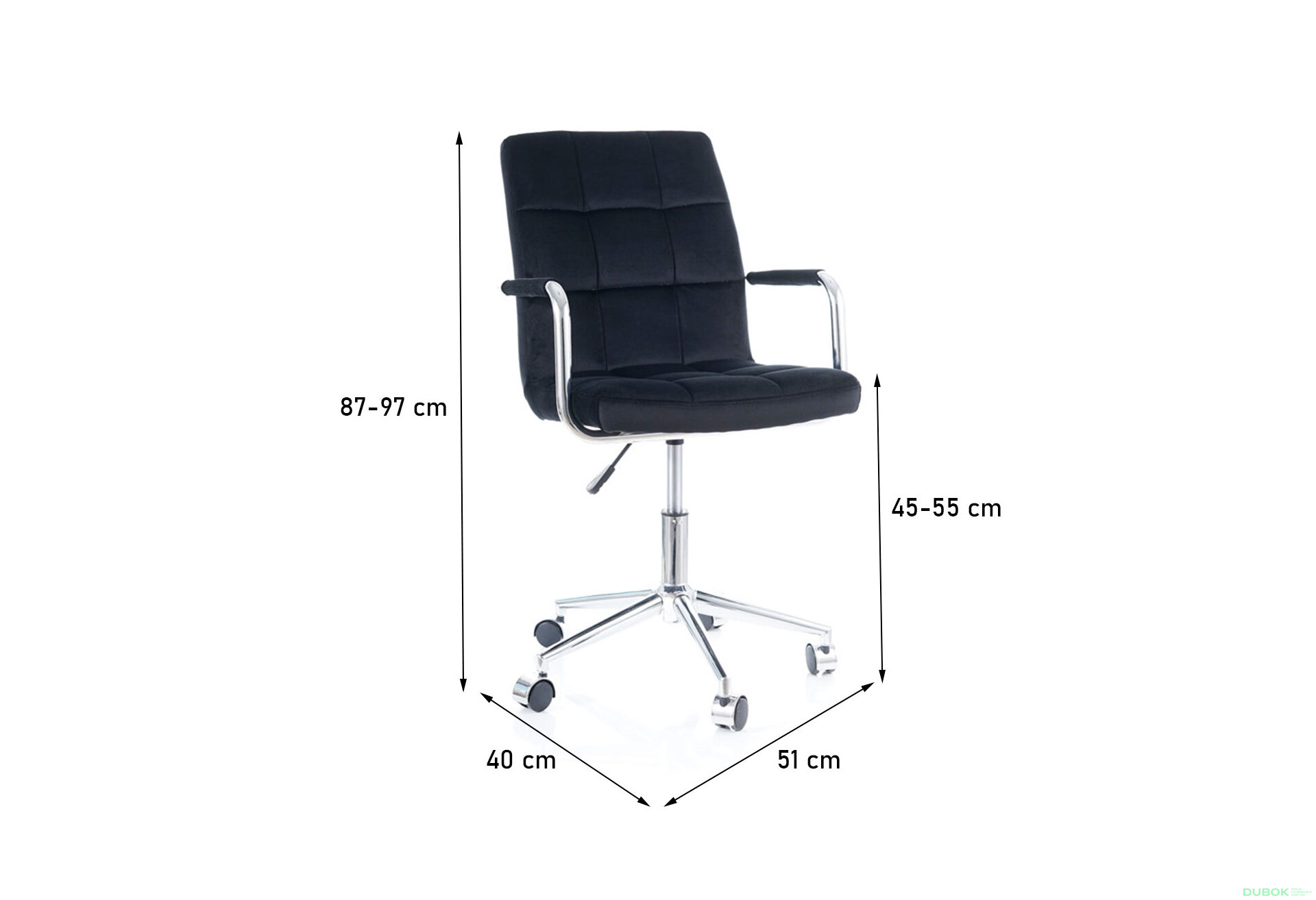 Obrázek 17 - Otočné křeslo Q-022 Velvet, černý Bluvel 19