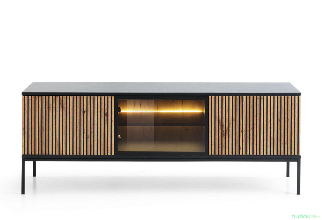 Obrázek 2 - TV stolek RTV154 1 pkt Led Sento černý / dub wotan