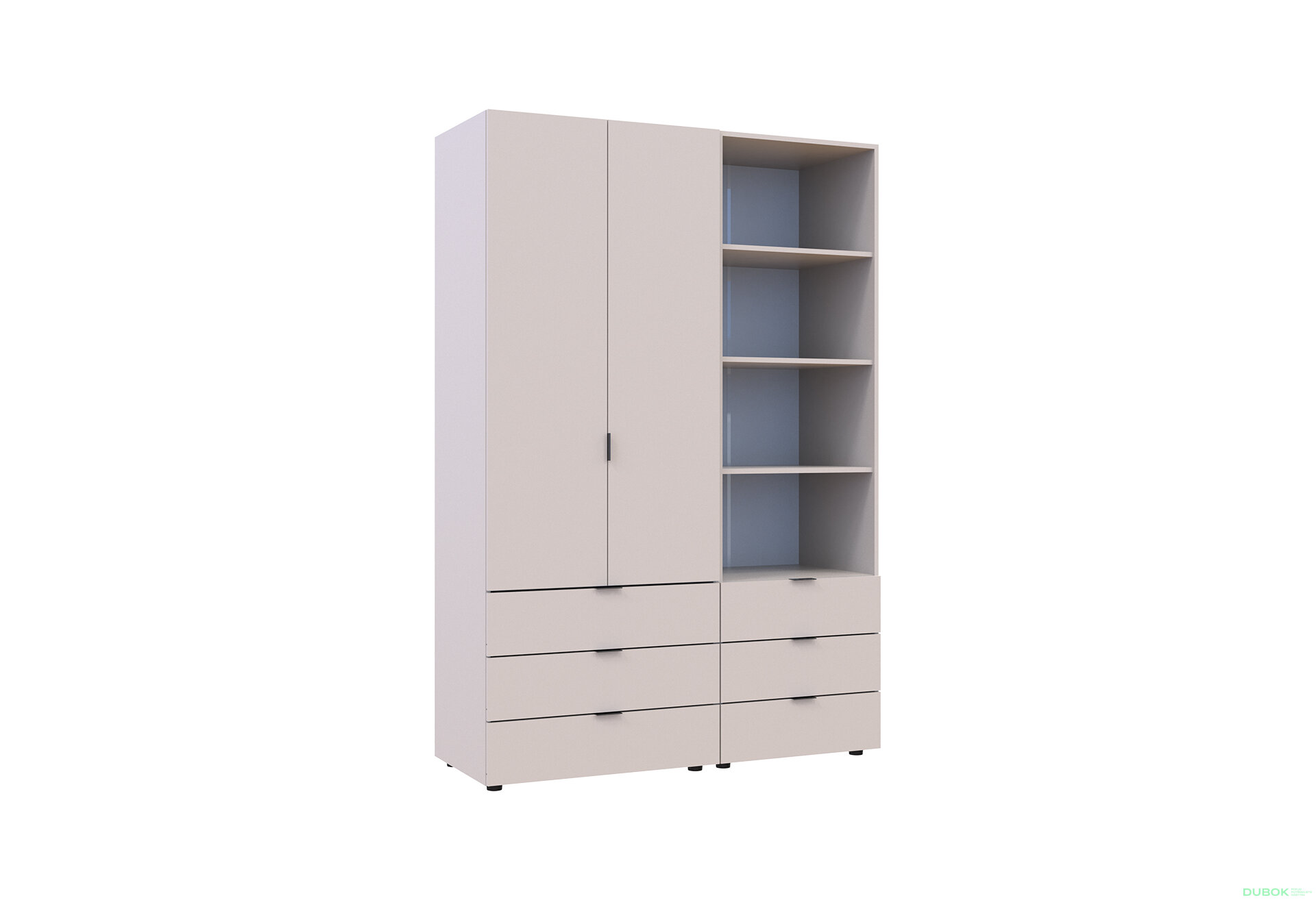 Obrázek 4 - Skříň 2D s regálem se zásuvkami Gelar 137.5 cm kašemír