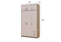 Obrázek 7 - Skříň Rondi 3 dřevotříska s horním prostorem artisan dub / cashmere 121x52x236