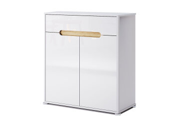 Komoda 2D 1Š, bílý lesk Stella