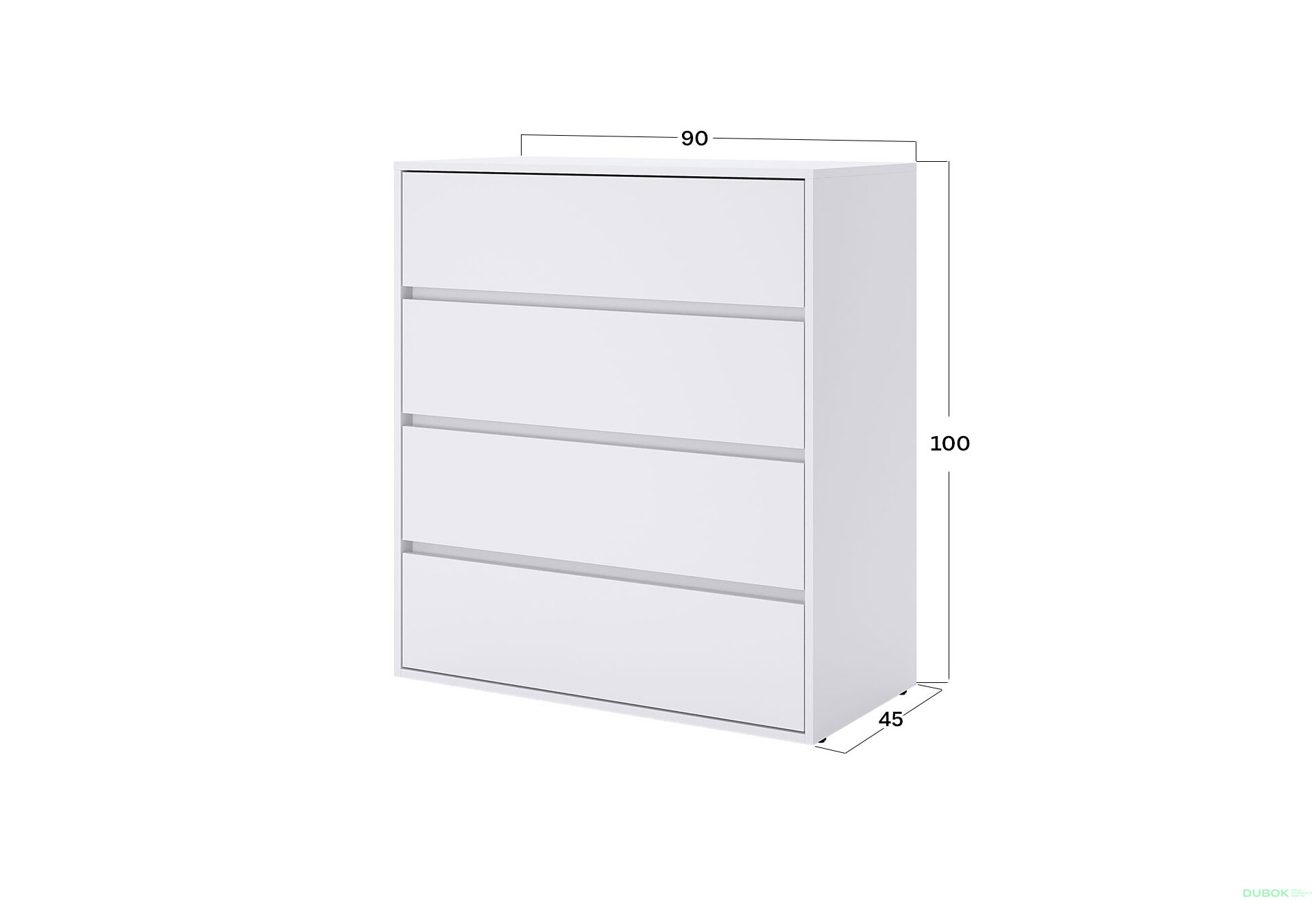 Obrázek 3 - Komoda 4šx Super Mat Bílá Tibo