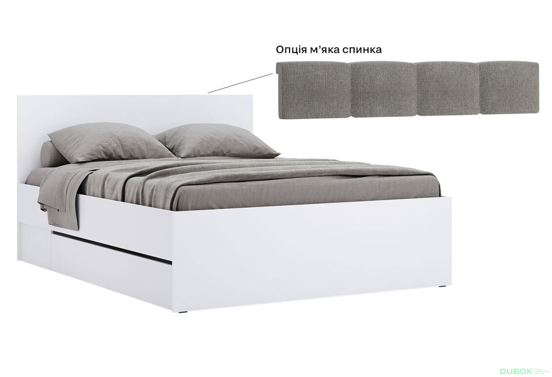 Obrázek 3 - Možnost Měkká část postele 1,6x2,0 s šuplíky bez rámu Tibo