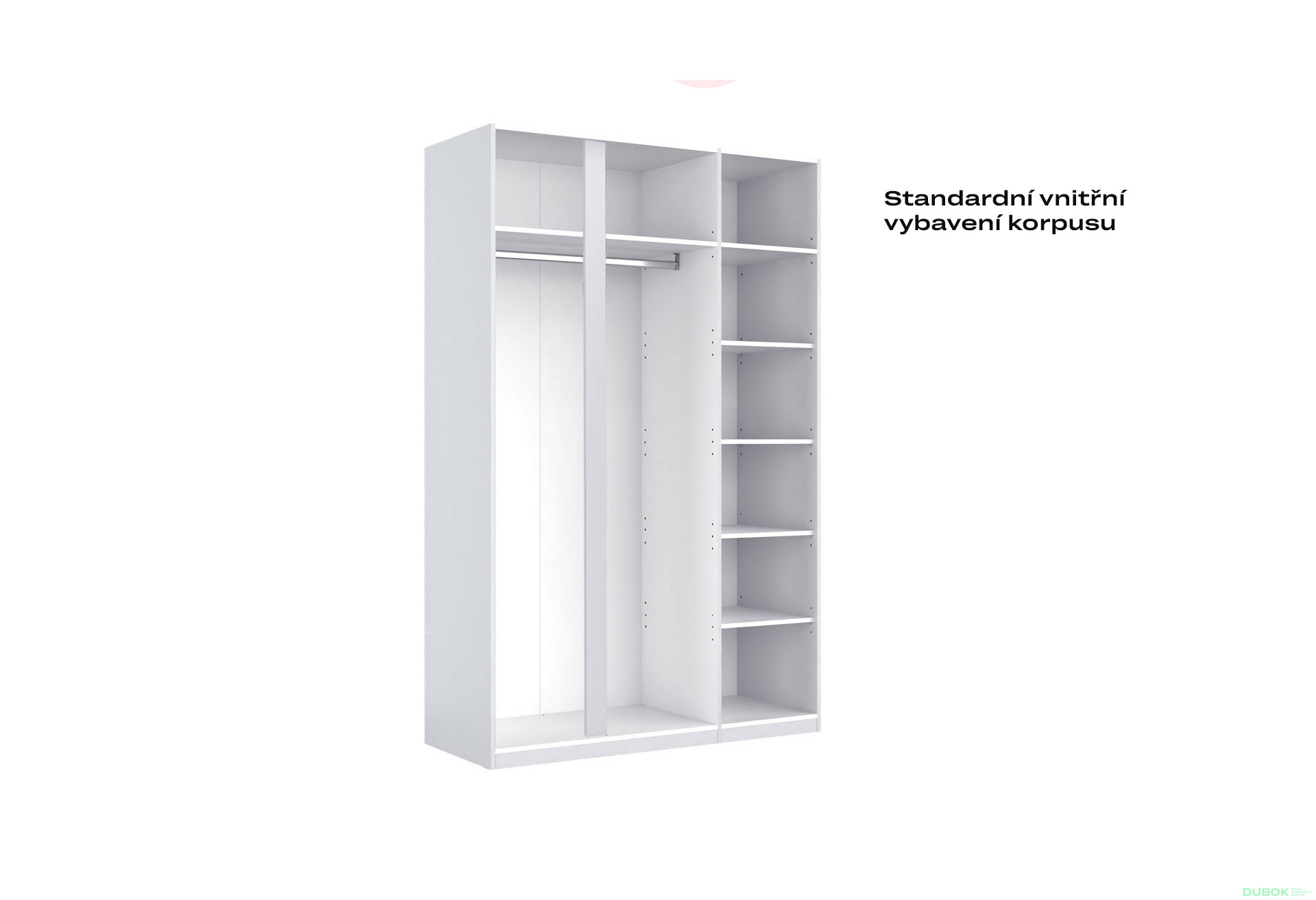 Obrázek 6 - Skříň 3dveřová Bez zrcadel Super Mat Bílá Tibo