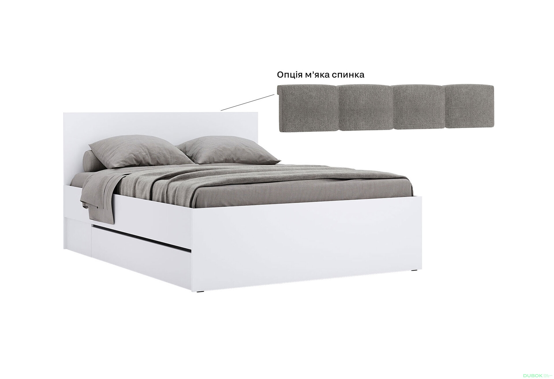 Obrázek 4 - Postel 1.6x2.0 s šuplíky bez rámu Super Mat Bílá Tibo