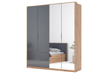 Obrázek Skříň 4dveře 2š, se zrcadlem, matný antracit