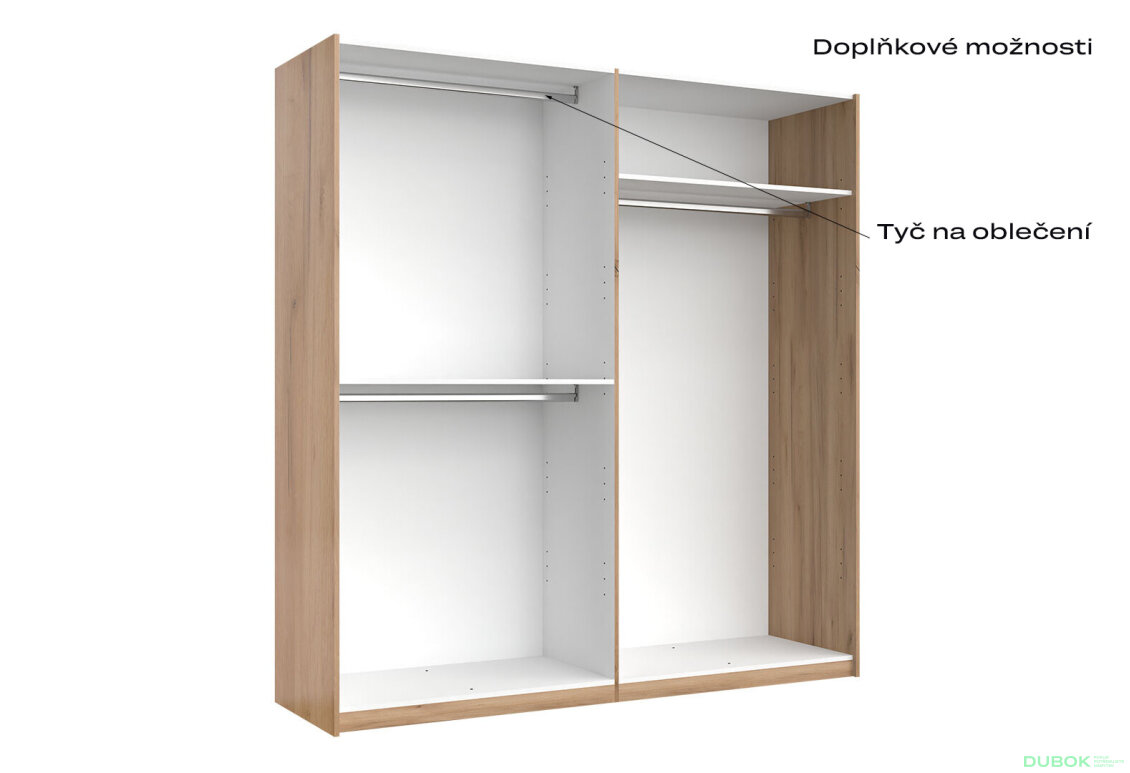 Obrázek 7 - Skříň s posuvnými dveřmi 2.0x2.1 Mat Láva/Dub Kraft, série N Ramona