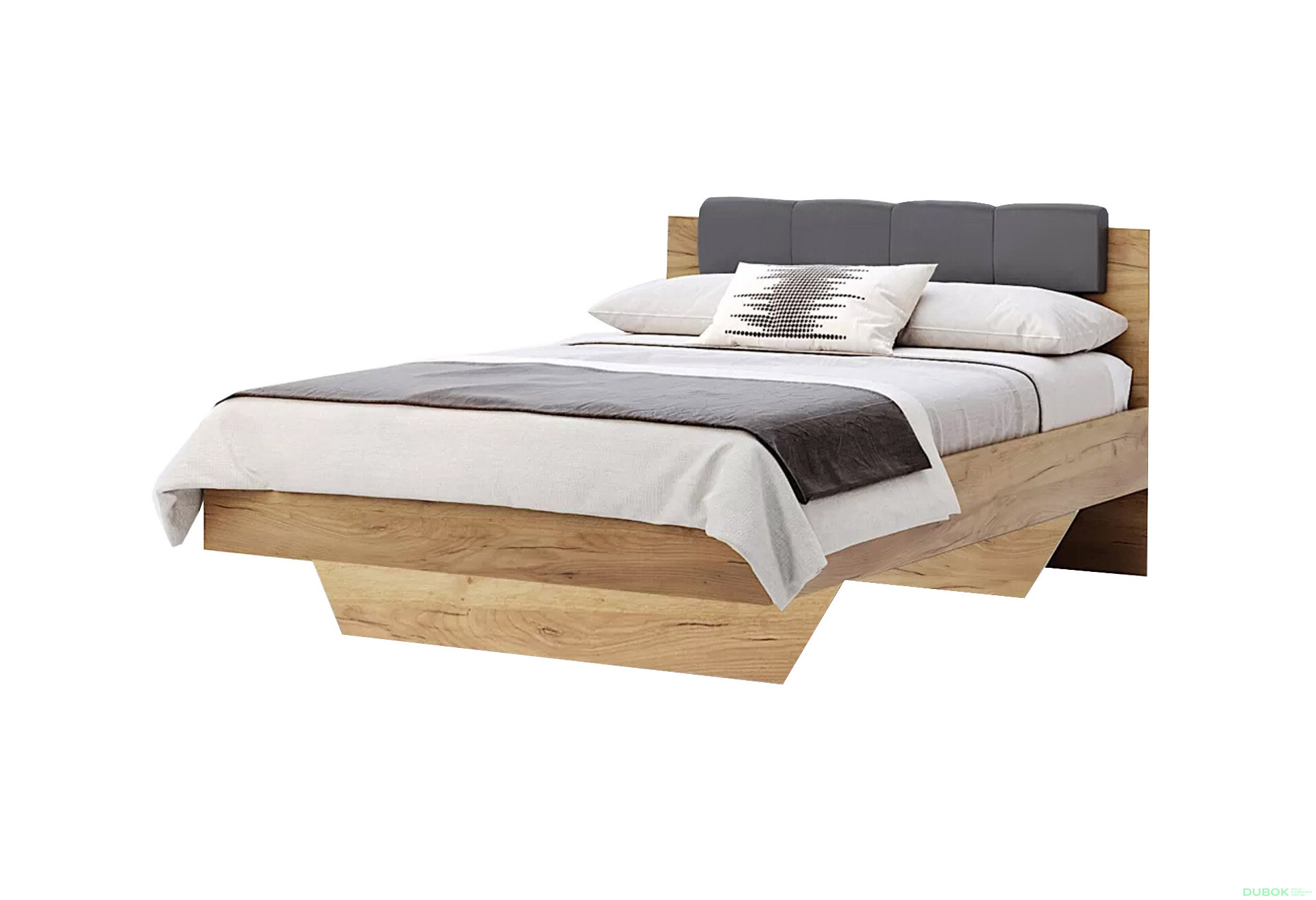 Obrázek 1 - Postel 1.4 měkké čelo bez rámu dub kraft / Lava Ramona