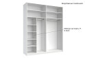 Obrázek 4 - Skříň s posuvnými dveřmi 2.0x2.4 m, šedý lesk / zrcadlo Megy