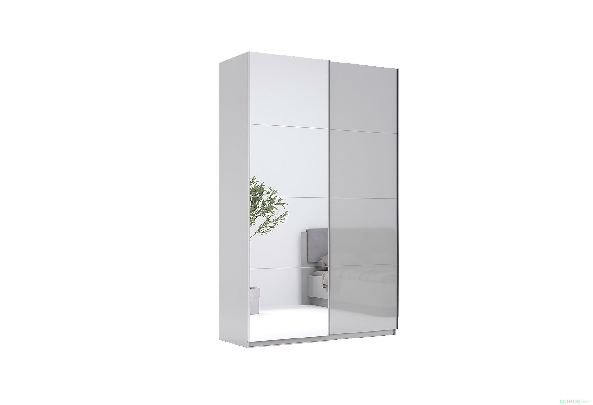 Obrázek 1 - Skříň s posuvnými dveřmi 1,5x2,4 m lesklá / zrcadlo Megy