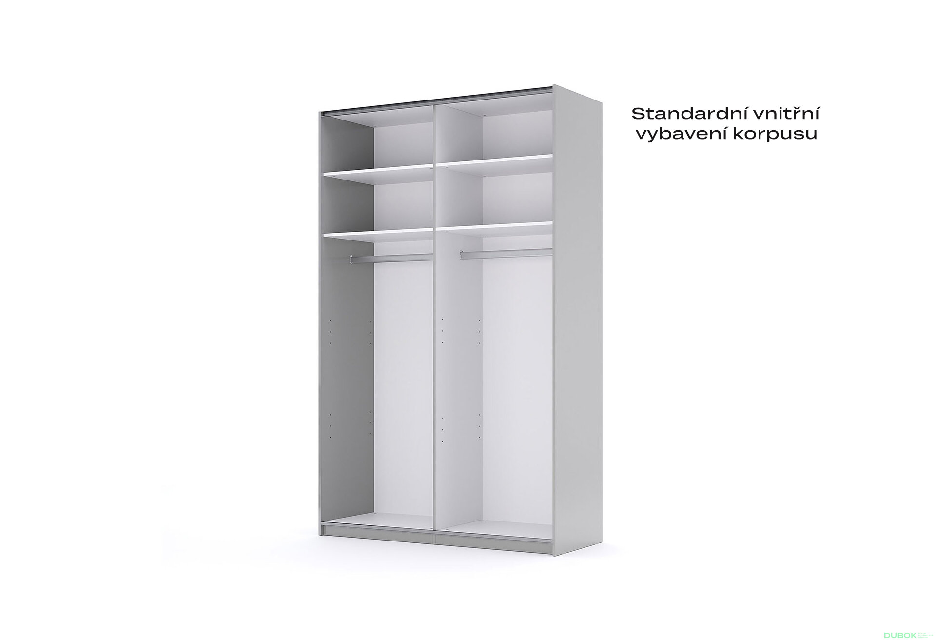Obrázek 4 - Skříň s posuvnými dveřmi 1,5x2,4 m lesklá / zrcadlo Megy