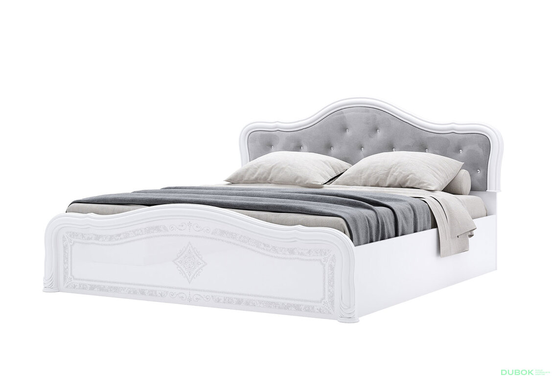 Postel 160 Lux výklopná s roštem, bílý lesk Luiza