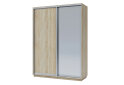 Obrázek 1 - Skříň 180x240x60 dub sonoma, 1 dřevotříska+1 zrcadlo, stříbrný profil