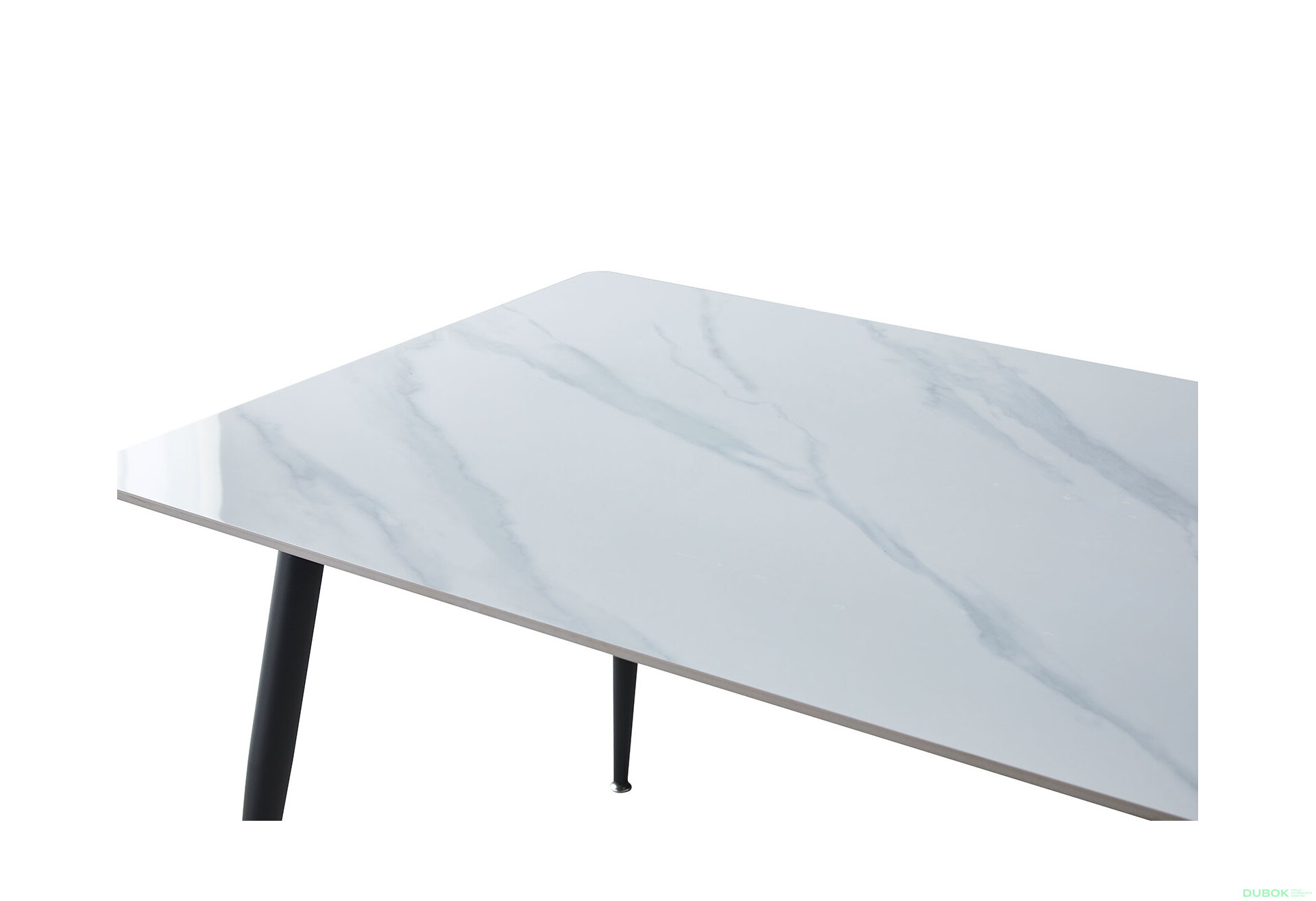 Obrázek 4 - Stůl Rion 160x90 mramorový efekt, bílý / černý mat