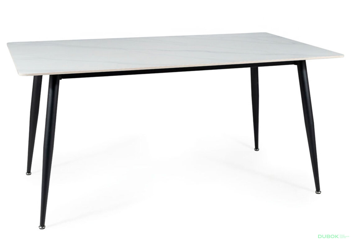 Obrázek 3 - Stůl Rion 160x90 mramorový efekt, bílý / černý mat