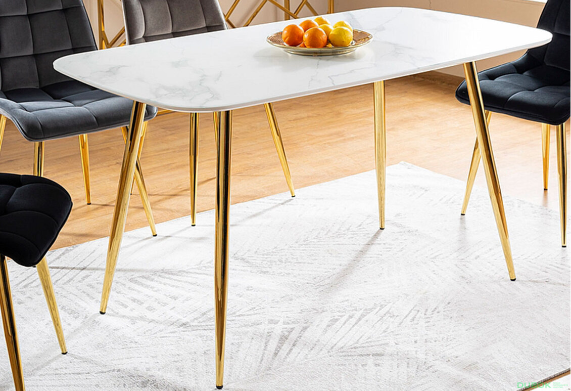 Obrázek 2 - Stůl Ceres 140x80 + 4 židle Chic Velvet Bluvel černý / šedý