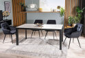 Obrázek 1 - Stůl Metropol Ceramic 120(180)x80 biały + 4 židle Lilia Velvet černý Bluvel 19 / kov černá matná