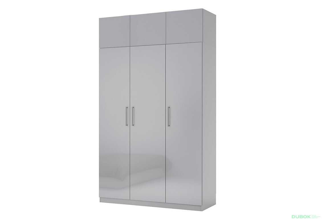 Obrázek 2 - Mezipatro 3 dveře (2 dveře + 1 dveře) šedý lesk Megy