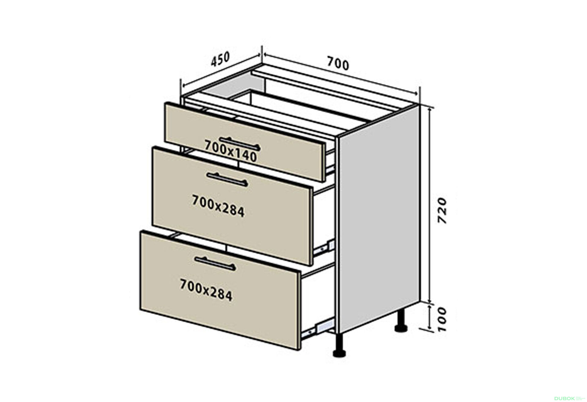 Obrázek 1 - N46 Skříňka 3Š 70 Bravo