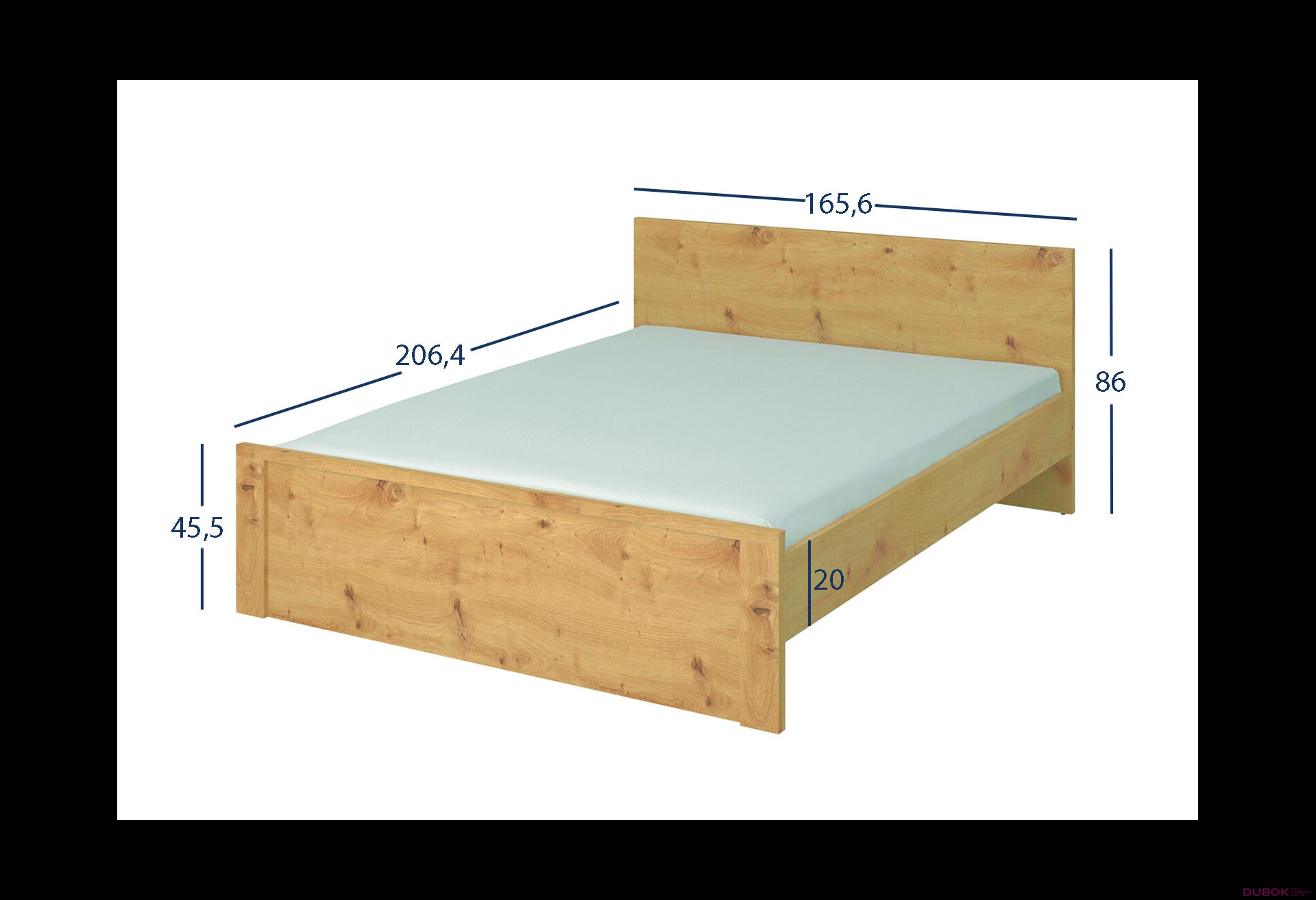 Obrázek 3 - Postel 160x200 dub artisan Ayson