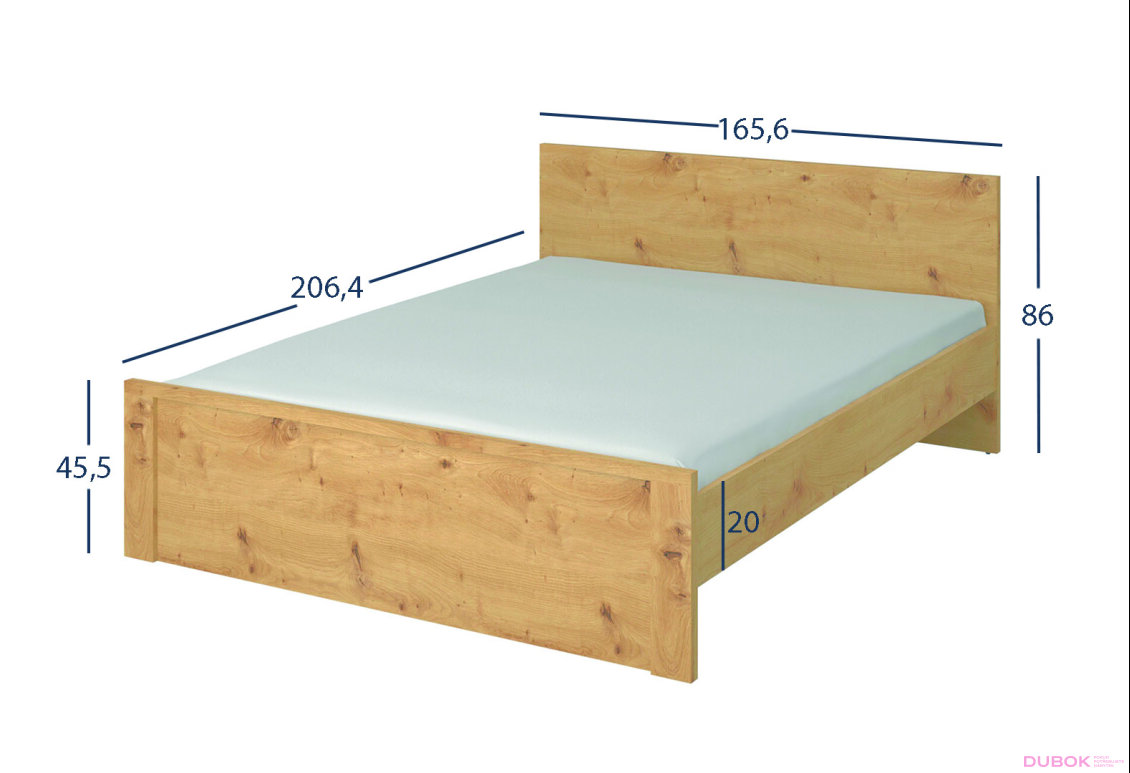 Obrázek 3 - Postel 160x200 dub artisan Ayson