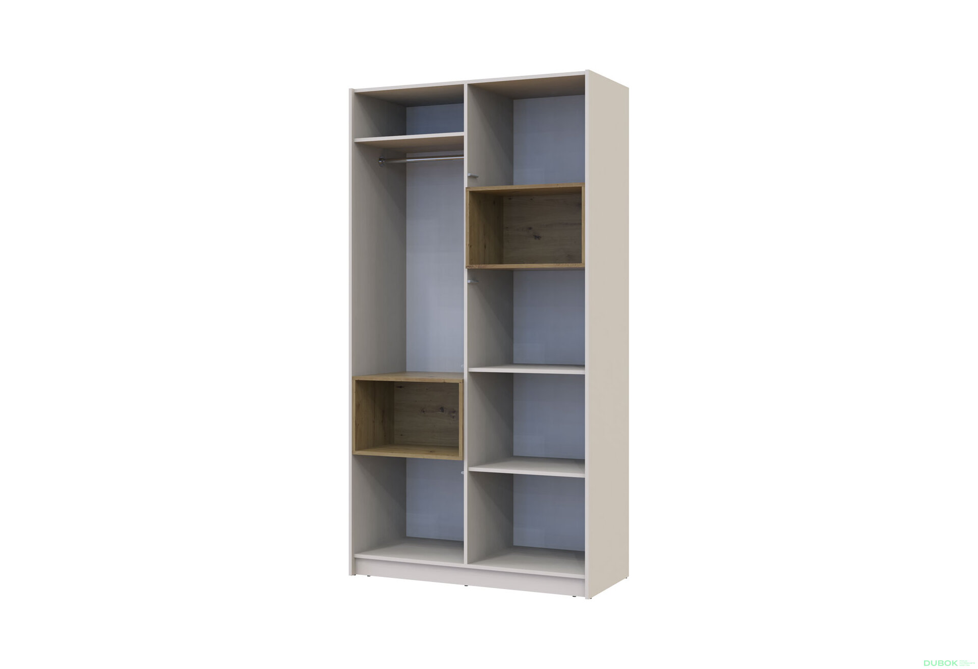 Obrázek 9 - Skříň Dale 2D s výklenkem 115.2х52х220 cm kašmír / dub artisan