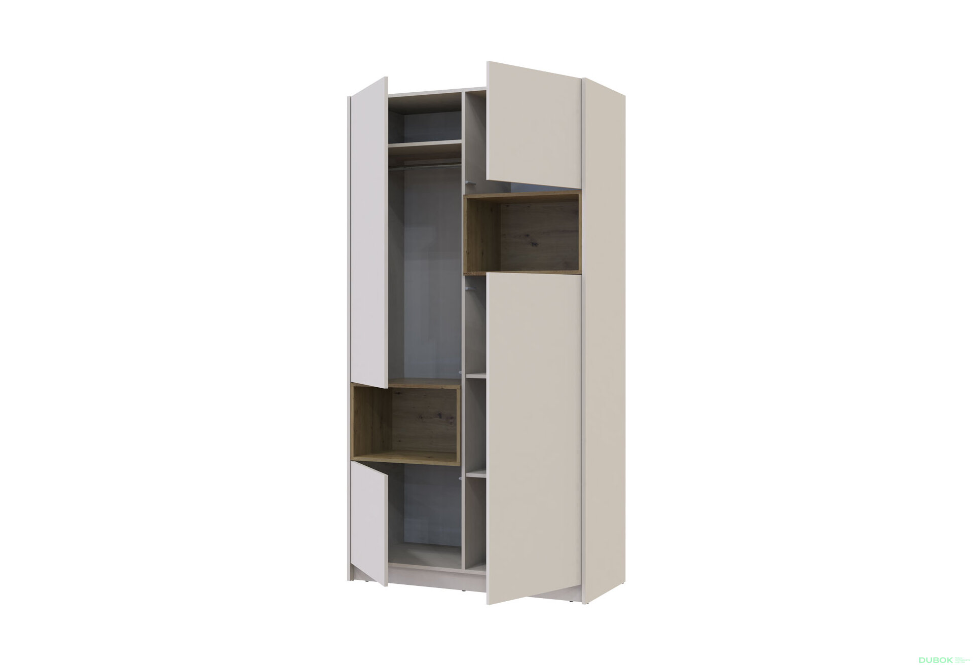 Obrázek 6 - Skříň Dale 2D s výklenkem 115.2х52х220 cm kašmír / dub artisan