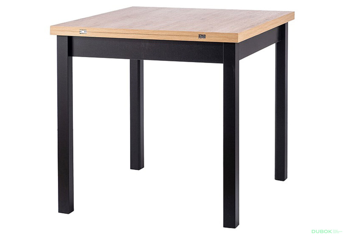 Obrázek 2982 - Stůl Flip 80(160)x80 + 4 židle Orfe Sztruks kari Fjord 66, černý