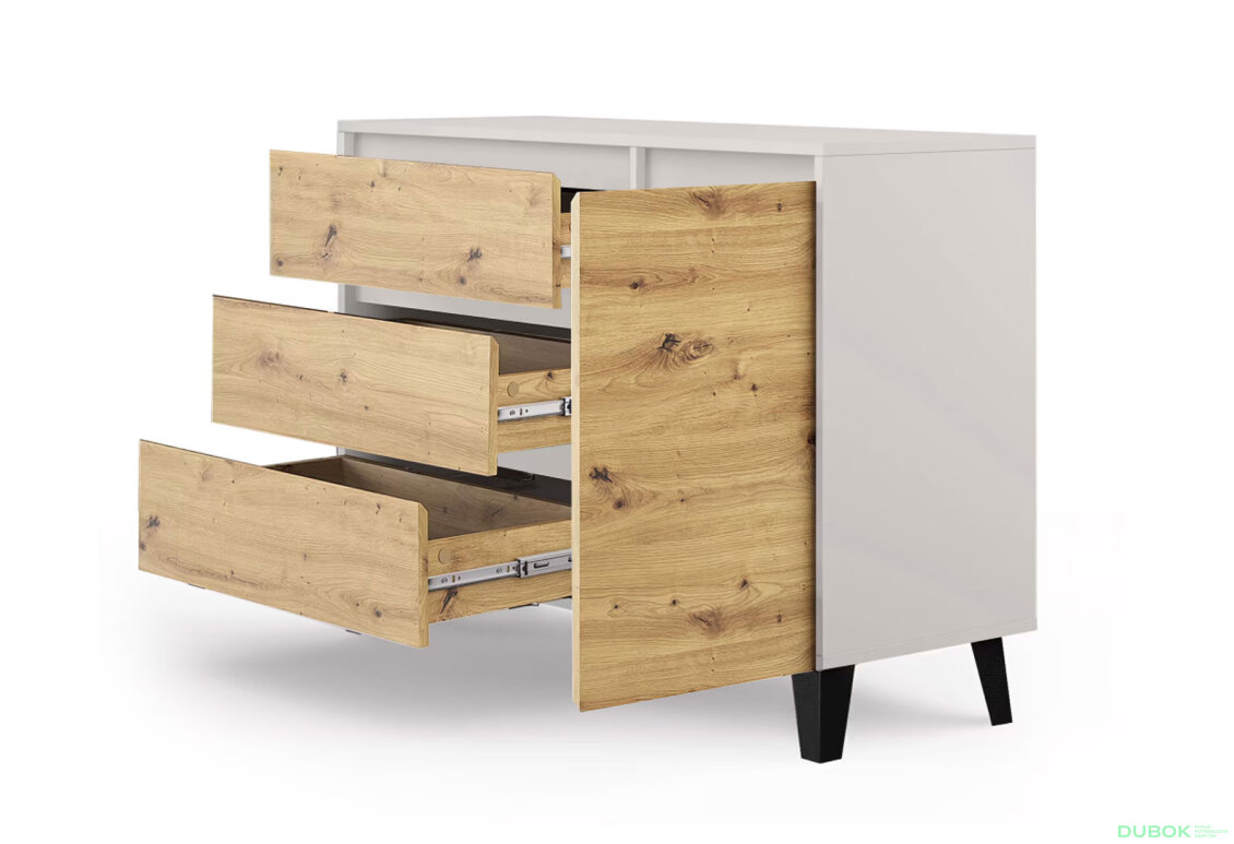 Obrázek 4 - Komoda Borg 1d3s kašmír / dub artisan