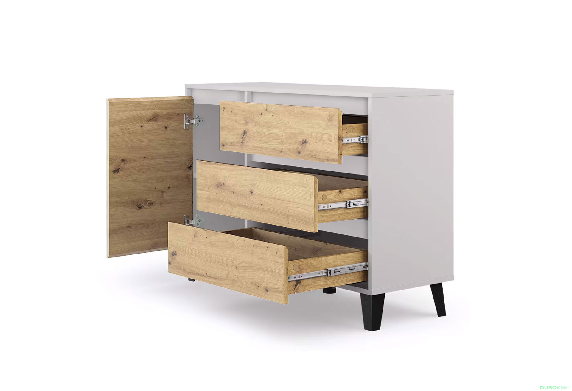 Obrázek 5 - Komoda Borg 1d3s kašmír / dub artisan
