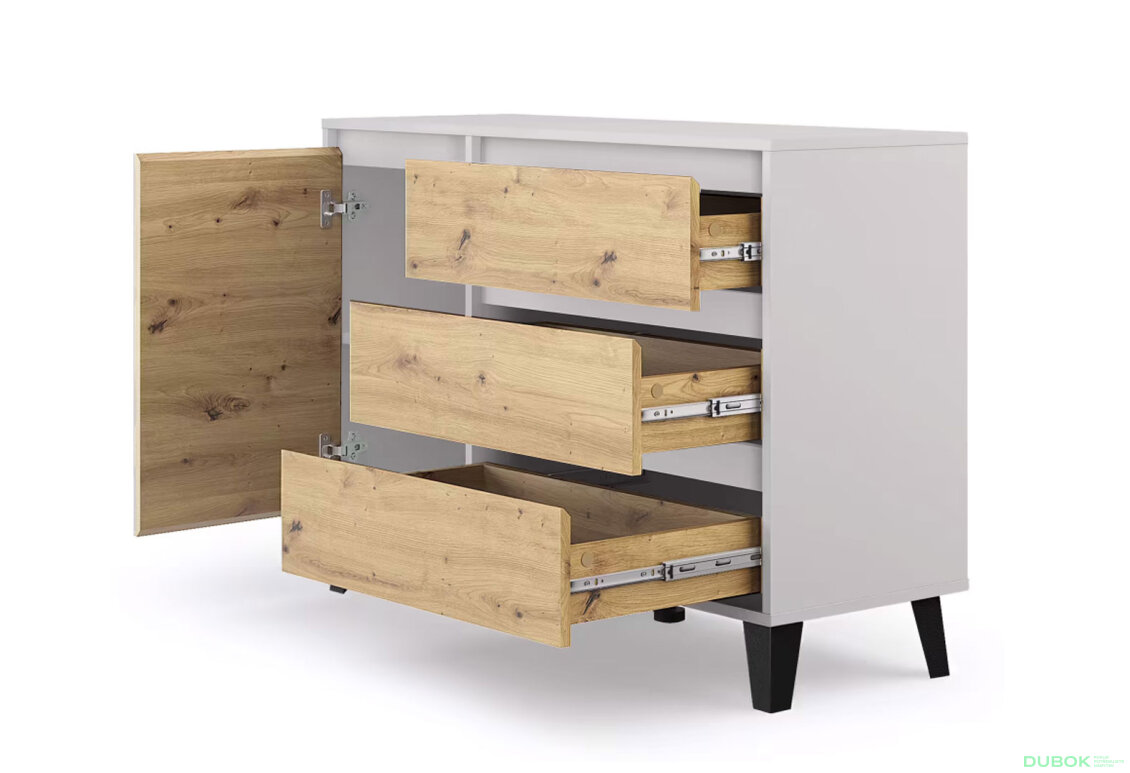 Obrázek 5 - Komoda Borg 1d3s kašmír / dub artisan