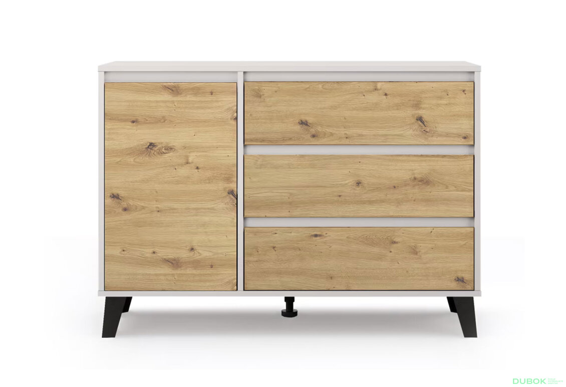 Komoda Borg 1d3s kašmír / dub artisan